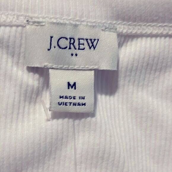 J Crew Factory NWT Ribbed High Neck Tank Top Size Medium in White - Picture 4 of 5